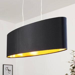Lecio tekstilna viseća svjetiljka, ovalna, 78 cm, crna