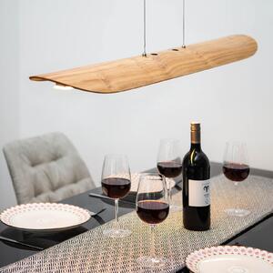 Elobra Colombia XL LED visilica, prirodni kvrgavi hrast, prigušiva, Drvo, Dnevni boravak/blagovaonica, Drvo