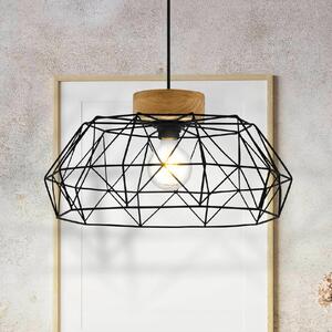 Viseća lampa Padstow sa sjenilom u kavezu i drvenim detaljem