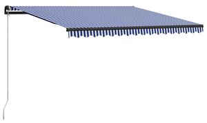 Tenda na ručno uvlačenje 450 x 300 cm plavo-bijela - Plava / 450 x 300 cm