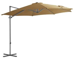 Konzolni vrtni suncobran s čeličnim stupom 300 cm smeđesiva - Tupe / 300 x 255 cm