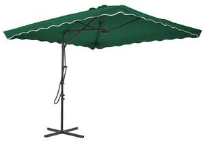 Vanjski suncobran s čeličnim stupom 250 x 250 cm zeleni - Zelena / N/A