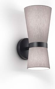 Zidna lampa Yuna-W crna/maglovito siva, pomična