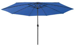 Vrtni suncobran s LED svjetlima 400 cm azurnoplavi - Plava / N/A