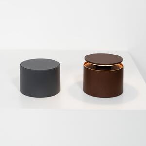 Zafferano stolna lampa na baterije s push-up sustavom, IP54 corten, prigušiva, Smeđa / hrđa, Dnevni boravak/blagovaonica, Metal