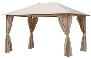 Vrtni paviljon sa zavjesama i LED rasvjetom Altea 3 x 4 m Garden Point bež
