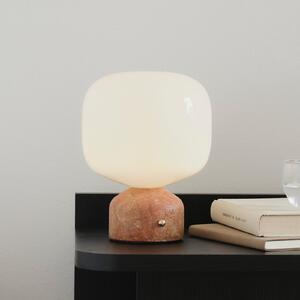 GEJST LED punjiva stolna lampa Meemo, mramorna jantarna, staklo, USB, prigušiva, Smeđa / hrđa, Dnevni boravak/blagovaonica, Staklo