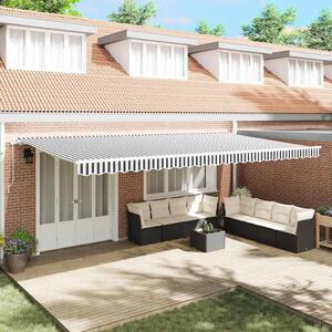 Tenda na ručno uvlačenje antracit&bijela 600x300 cm - Antracitno siva