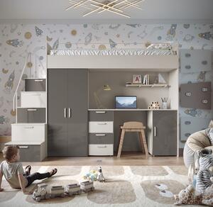 Zondo.hr Dječji krevet Ruby IV S (kašmir + sivi sjaj) (s podnicom). Akcija -20%. 1121259