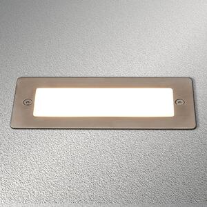 Lucande LED ugradbena zidna svjetiljka Holly, 17 cm, nehrđajući čelik, Metalik, Metal, Četvrtasta ugradna svjetla