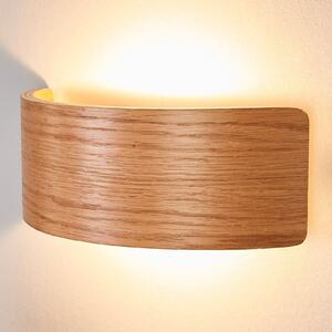 Lindby LED zidna svjetiljka Rafailia, širina 23 cm, drvo, 3.000 K