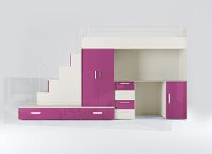 Zondo.hr Dječji krevet Ruby V (kašmir + ružičasti sjaj) (s podnicom). Akcija -20%. 1121273