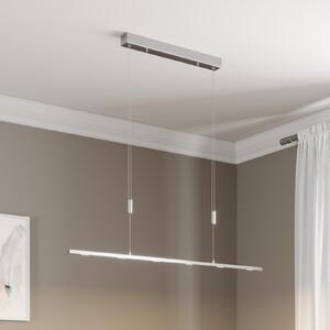 Lucande LED viseća lampa Arnik, 120 cm, boja nikla, mogućnost prigušivanja, prigušiva, Metalik, Dnevni boravak/blagovaonica, Metal