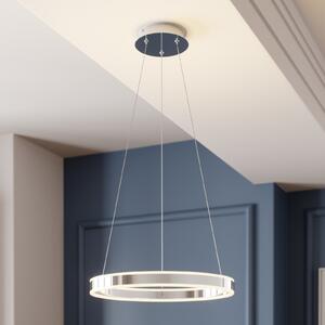 Lucande LED visilica Lyani, Ø 50 cm, krom, prigušiva, prigušiva, Metalik, Dnevni boravak/blagovaonica, Metal