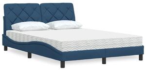 Krevet s madracem plavi 140 x 190 cm od tkanine - Plava / 140 x 190 cm