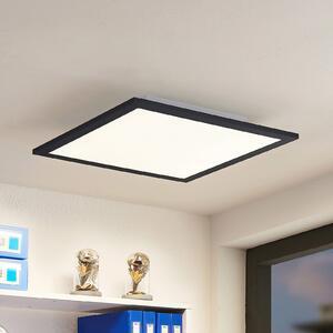 Lindby LED panel Nelios, 40 x 40 cm, 4.000K, crna, metal