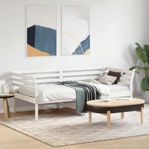 Dnevni krevet bez madraca bijeli 75x190 cm od masivne borovine - Bijela / 75 x 190 cm