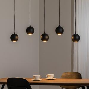 HELAM Viseća lampa Midway, crna, 5 žarulja, duljina 105 cm, GU10, Crno, Dnevni boravak/blagovaonica, Metal