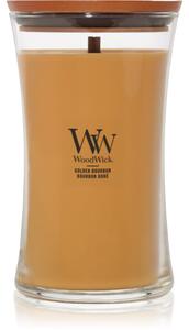 Woodwick Opulent Wood Golden Bourbon mirisna svijeća s drvenim fitiljem (hearthwick) 609.5 g