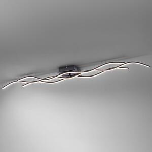 JUST LIGHT. GmbH LED stropna svjetiljka Wave 3,000K 137,5x16cm crna, Crno, Dnevni boravak/blagovaonica, Metal