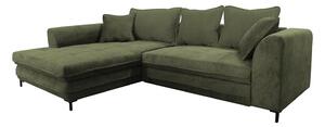 Rasklopivi kutni sofa LAGOA L s spremištem, lijevi, zelena