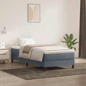 Box spring krevet bez madracem tamnosivi 90x220 cm baršunasti - Siva / 90 x 220 cm