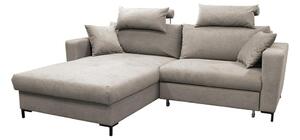 Rasklopivi kutni sofa s spremištem L HORTA lijevi sivi