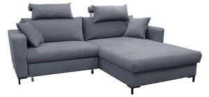 Rasklopivi kutni sofa s spremištem L HORTA desni tamno siva