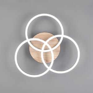 LED stropno svjetlo Circle 3 žarulje. Daljinski upravljač drvo
