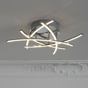 LED stropna lampa Cross podesiva bijela, 5 žarulja, krom