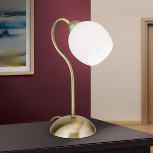 Stolna lampa Doma, boja antikni mesing, visina 30 cm, staklo