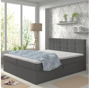 Tapecirani krevet s madracima i topp. s prostorom za pohr. EMBER 180x200 cm antracit