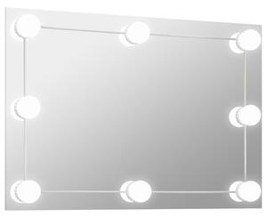 VidaXL Zidno ogledalo s LED svjetlima pravokutno stakleno