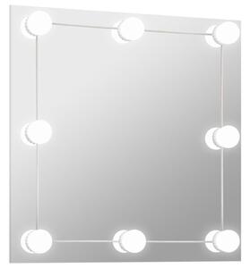 VidaXL Zidno ogledalo s LED svjetlima četvrtasto stakleno