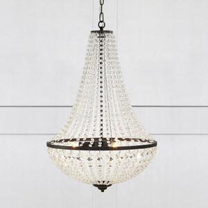 Markslöjd GRÄNSÖ luster, crni, IP20, Ø 50 cm, prigušiva, Providna, Dnevni boravak/blagovaonica, Kristal