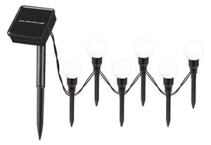 LED Solarna svjetiljka KULKI 6xLED/1,2V 600 mAh 4,3 m IP44 crna/bijela