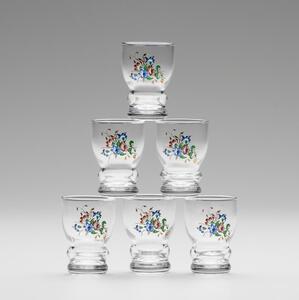 Set 6x čaša za liker prozirna - uzorak cvijet br. 5