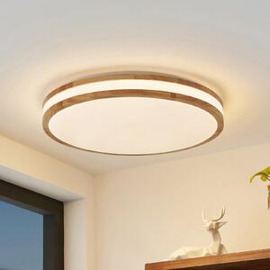 Lindby LED stropna lampa Emiva, 50cm, CCT, daljinsko upravljanje, drvo