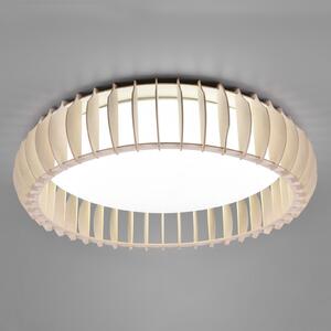 Reality Leuchten Monte LED stropna svjetiljka, CCT, Ø 60 cm, svijetlo drvo, prigušiva, Drvo, Dnevni boravak/blagovaonica, Drvo