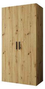 Zondo.hr Ormar za garderobu 100 cm Borry 1 (hrast artisan + crna). Akcija -21%. 1125745