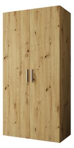 Zondo.hr Ormar za garderobu 100 cm Borry 1 (hrast artisan + srebrna). Akcija -21%. 1125746