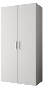 Ormar za garderobu 100 cm Borry 1 (bijela + srebrna)