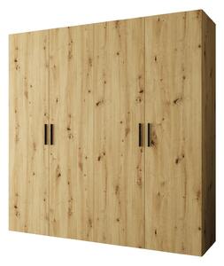 Zondo.hr Ormar za garderobu 200 cm Borry 1 (hrast artisan + crna). Akcija -19%. 1125767