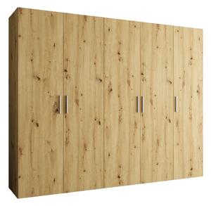 Zondo.hr Ormar za garderobu 250 cm Borry 1 (hrast artisan + srebrna). Akcija -20%. 1125779