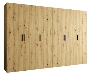 Zondo.hr Ormar za garderobu 300 cm Borry 1 (hrast artisan + crna). Akcija -19%. 1125789