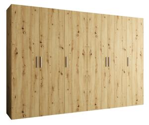 Zondo.hr Ormar za garderobu 300 cm Borry 1 (hrast artisan + srebrna). Akcija -19%. 1125790