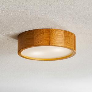 Stropna svjetiljka Cleo DR275, IP20, senzor, Ø 28 cm, drvo hrast