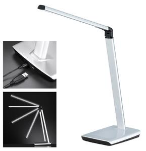 Sjajna LED stolna lampa, prigušiva, CCT, srebrna