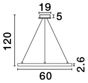 EMPATIA VISILICA LED 35W/3000K/932lm/DIMM/IP20/MESING ZLATNA NL9172863