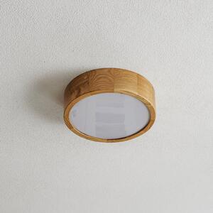 Stropno svjetlo Cleo DR275, IP54, Ø 27,5 cm, drvo hrast, E27
